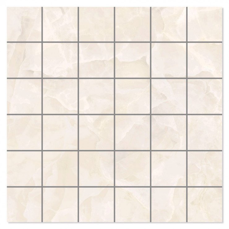 Marmor Mosaik Klinker Poyotello Beige Poleret 30x30 (5x5) cm-0